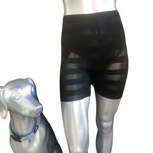 NEW Noir Euroskins Boxer Shaper Shorts Black Sheer Women's Size Small